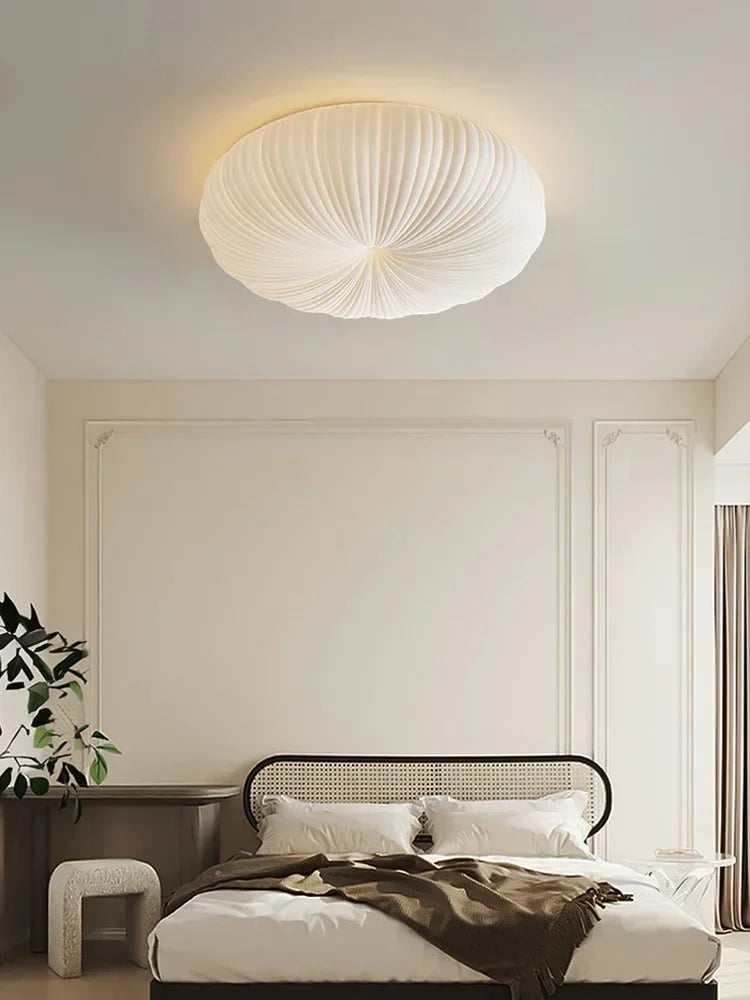 Lámpara de Techo Plisada Blanca | Pantalla Circular Para Iluminación Interior-Lamp-SeemSeem