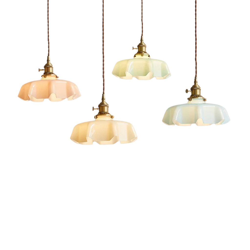 Lámpara colgante de vidrio vintage francés - 05 colores
