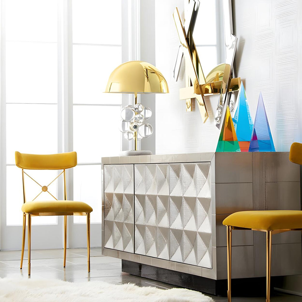 Lámpara De Mesa Decorativa | Pantalla Semiesférica Con Esferas-Lamp-SeemSeem