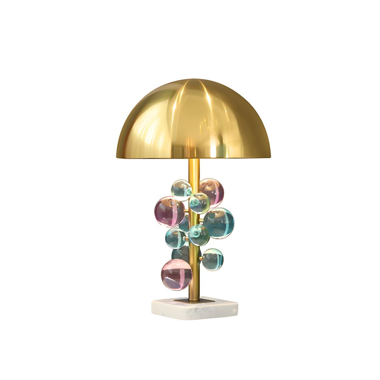 Lámpara De Mesa Decorativa | Pantalla Semiesférica Con Esferas-Lamp-SeemSeem