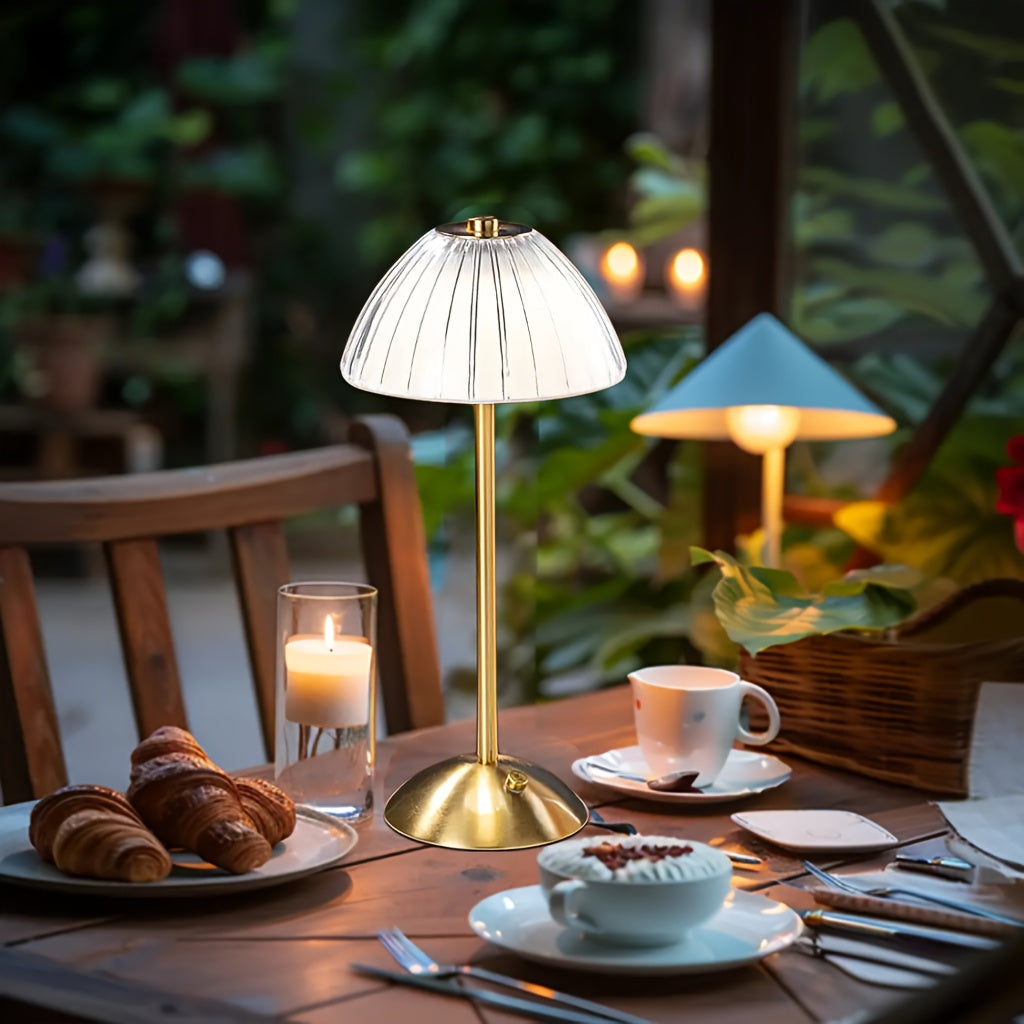 Lámpara De Mesa LED | Pantalla Plisada Decorativa-Lamp-SeemSeem