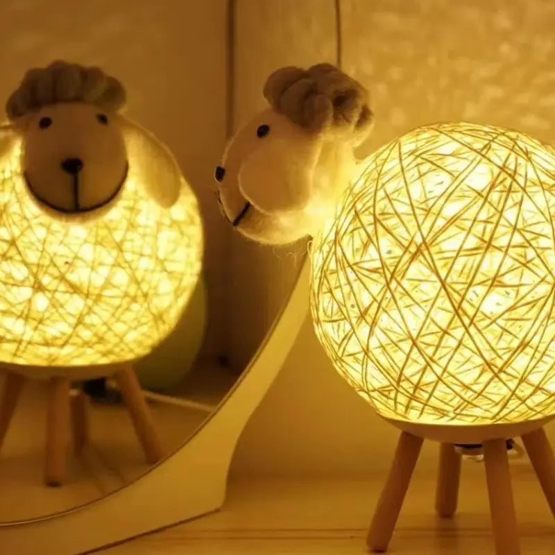 Lámpara De Mesa Oveja | Diseño Esférico Iluminado-Lamp-SeemSeem