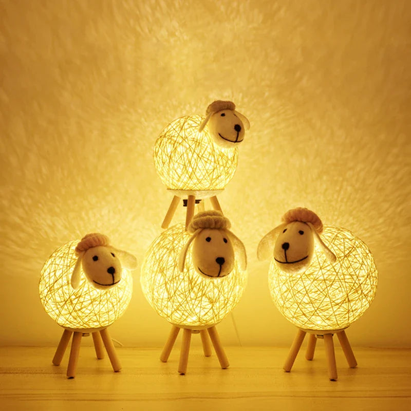 Lámpara De Mesa Oveja | Diseño Esférico Iluminado-Lamp-SeemSeem