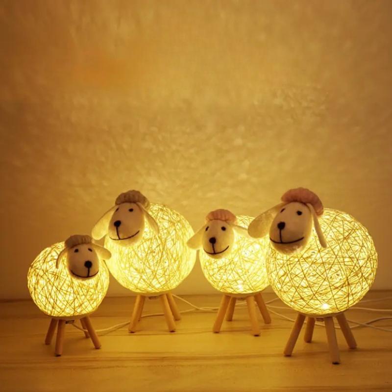 Lámpara De Mesa Oveja | Diseño Esférico Iluminado-Lamp-SeemSeem