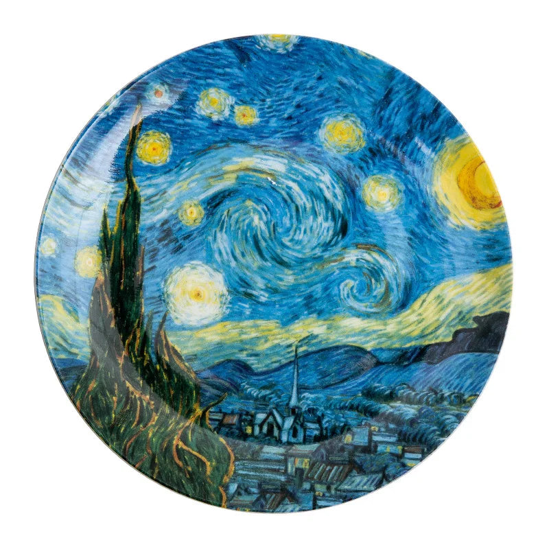 Plato Decorativo Con Diseño De Girasoles | Vajilla Artística Redonda-plates-SeemSeem