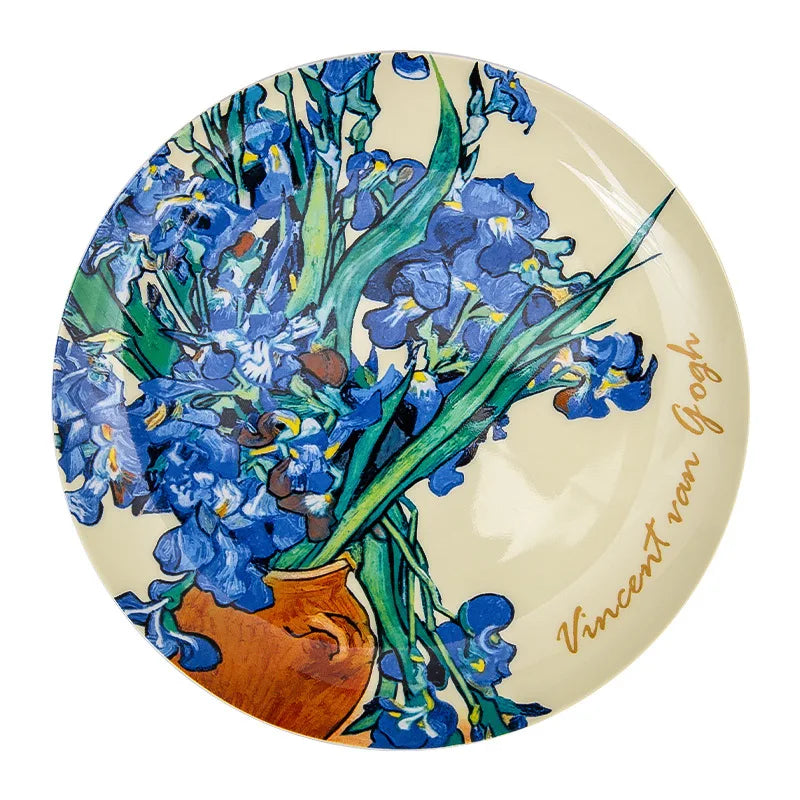 Plato Decorativo Con Diseño De Girasoles | Vajilla Artística Redonda-plates-SeemSeem