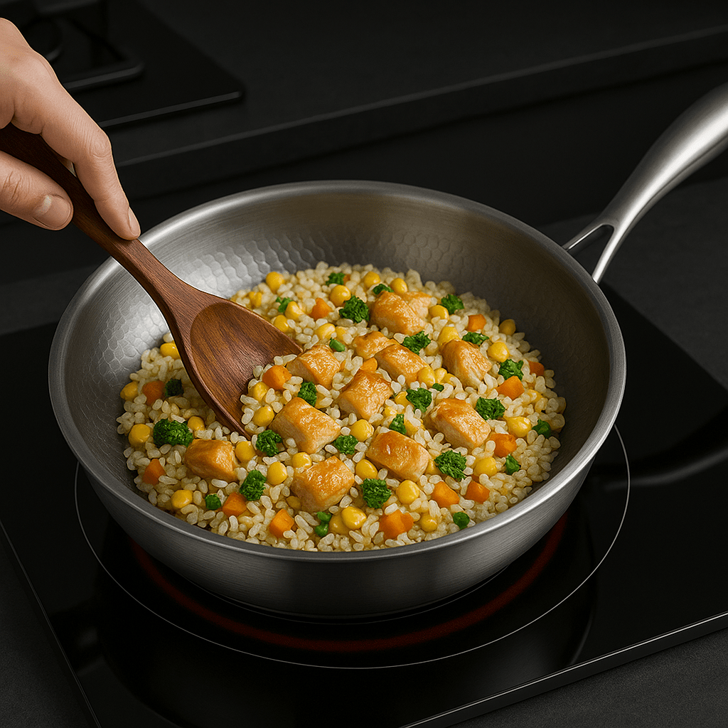 Sartén Acabado Martillado | Mango Largo Superficie Circular Para Cocina-Frying Pan-SeemSeem