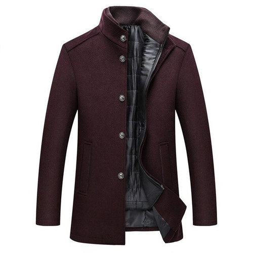 Abrigo Clásico De Lana Para Hombre | Cuello Alzado · SeemSeem