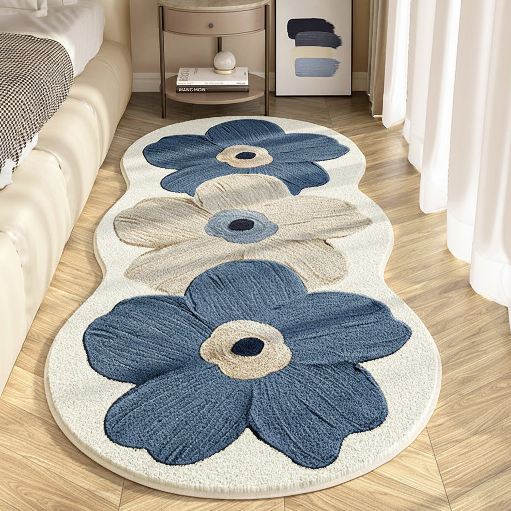 Alfombra De Dormitorio Floral | Forma Irregular · SeemSeem