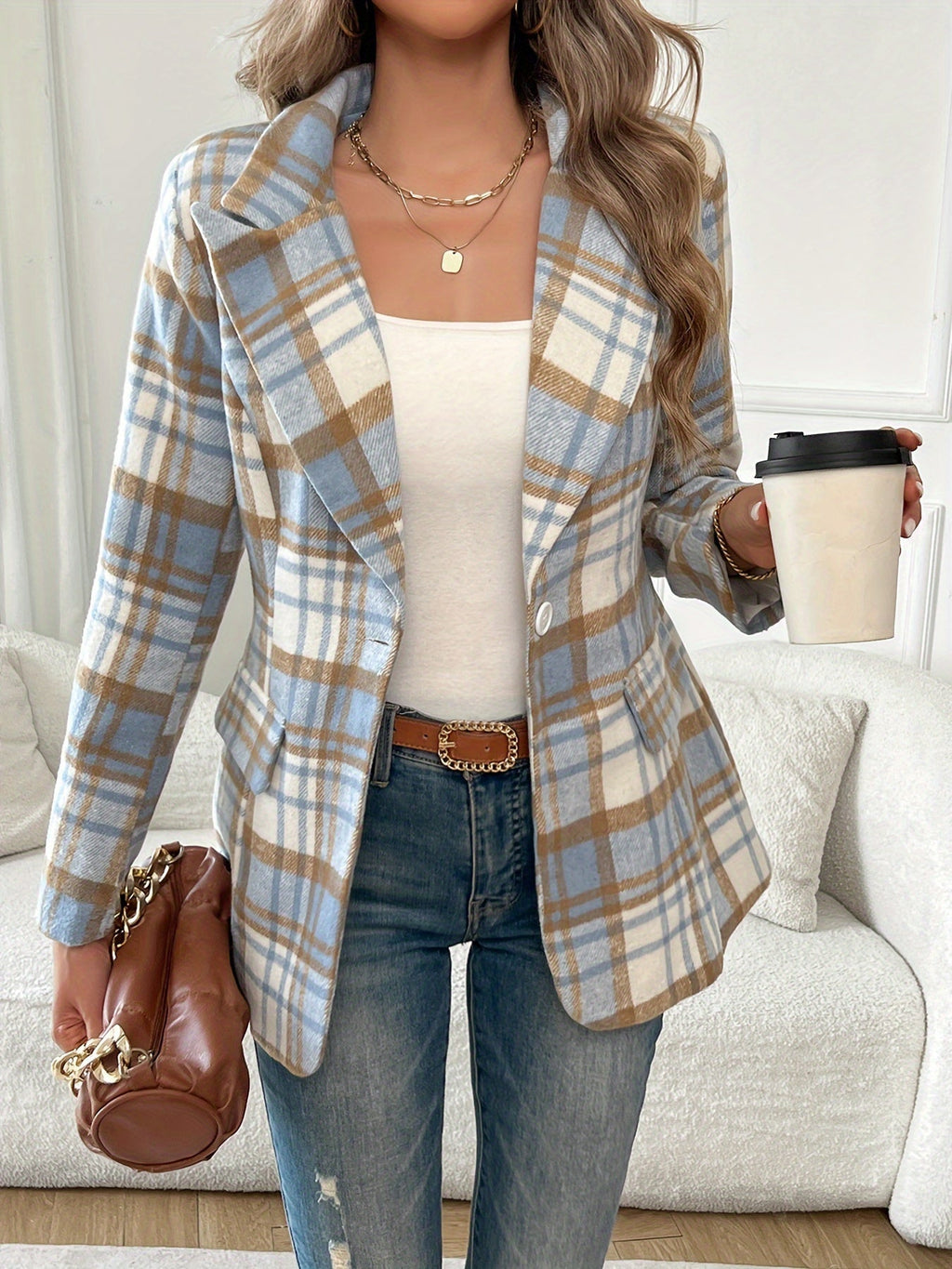 Blazer De Cuadros Para Mujer | Solapa · SeemSeem
