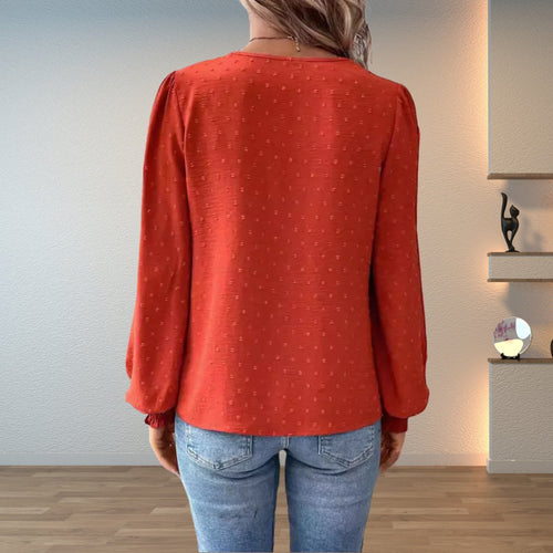 Blusa Con Cuello En V Para Mujer | Detalle De Encaje · SeemSeem