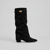 Botas Para Mujer Con Solapa | Cierre Dorado
