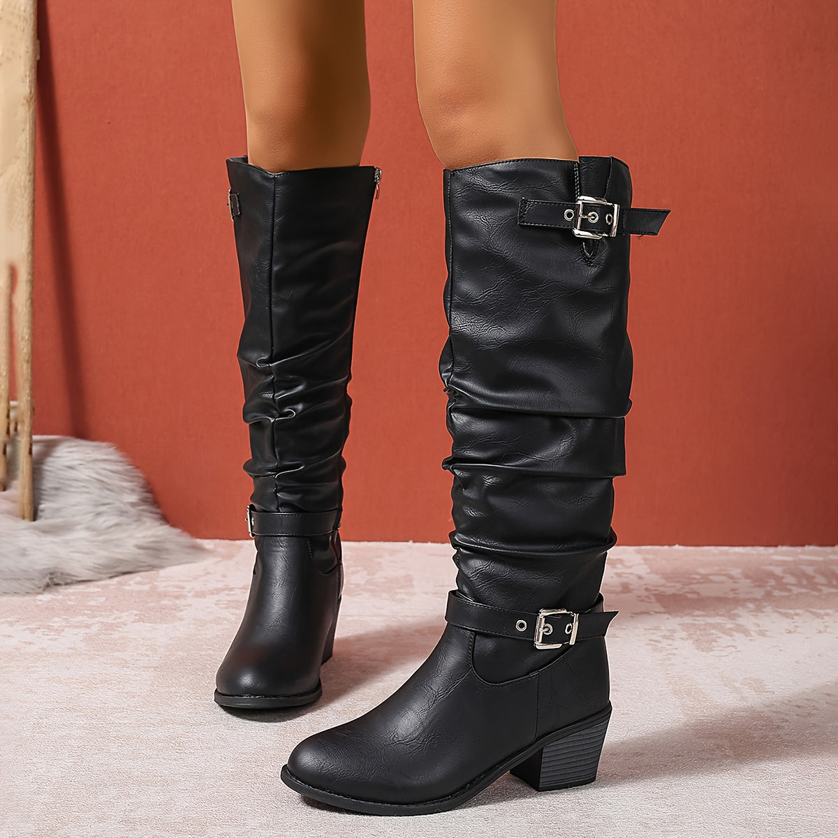 Botas Altas Slouch Para Mujer | Hebillas · SeemSeem