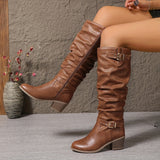 Botas Altas Slouch Para Mujer | Hebillas