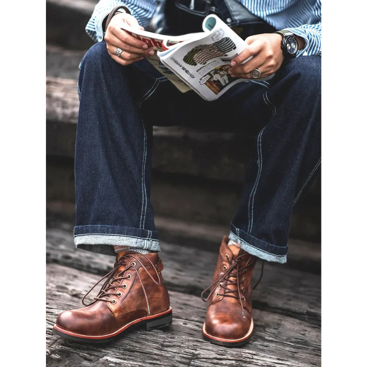 Botas Con Cordones Para Hombre | Piel · SeemSeem