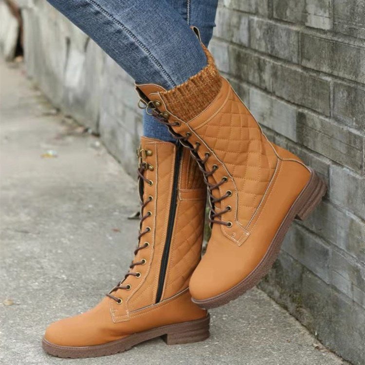 Botas Con Cordones Para Mujer | Caña Media · SeemSeem