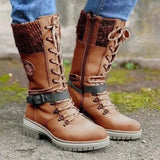 Botas Con Cordones Para Mujer | Caña Media