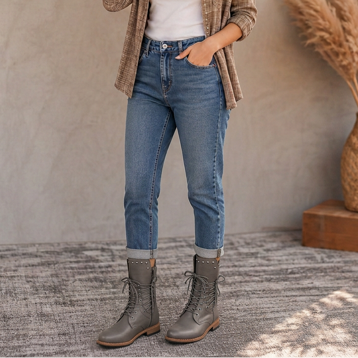 Botas Con Cordones Para Mujer | Cremallera Lateral · SeemSeem