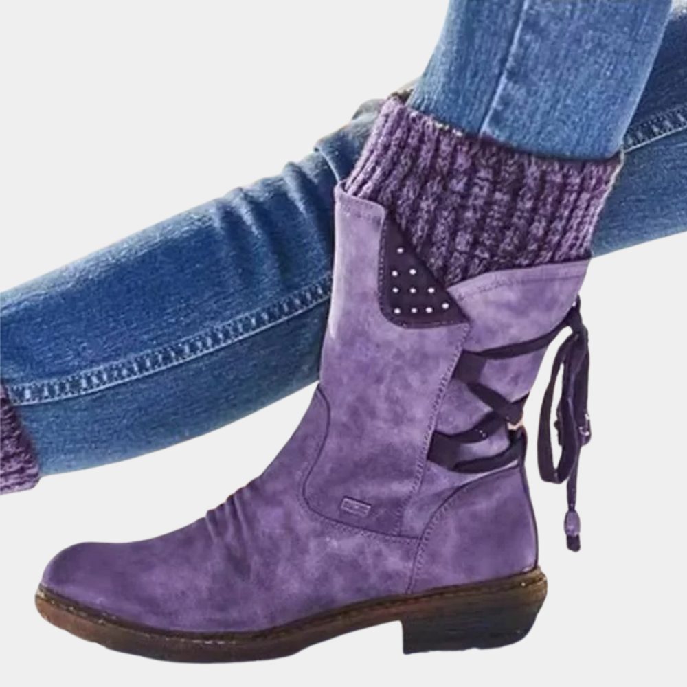 Botas De Caña Media Para Mujer | Con Cordones · SeemSeem