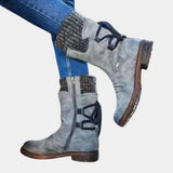 Botas De Caña Media Para Mujer | Con Cordones