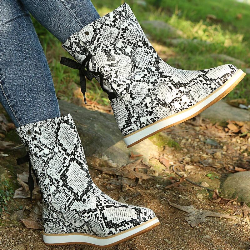 Botas De Caña Media Para Mujer | Cordones Traseros · SeemSeem