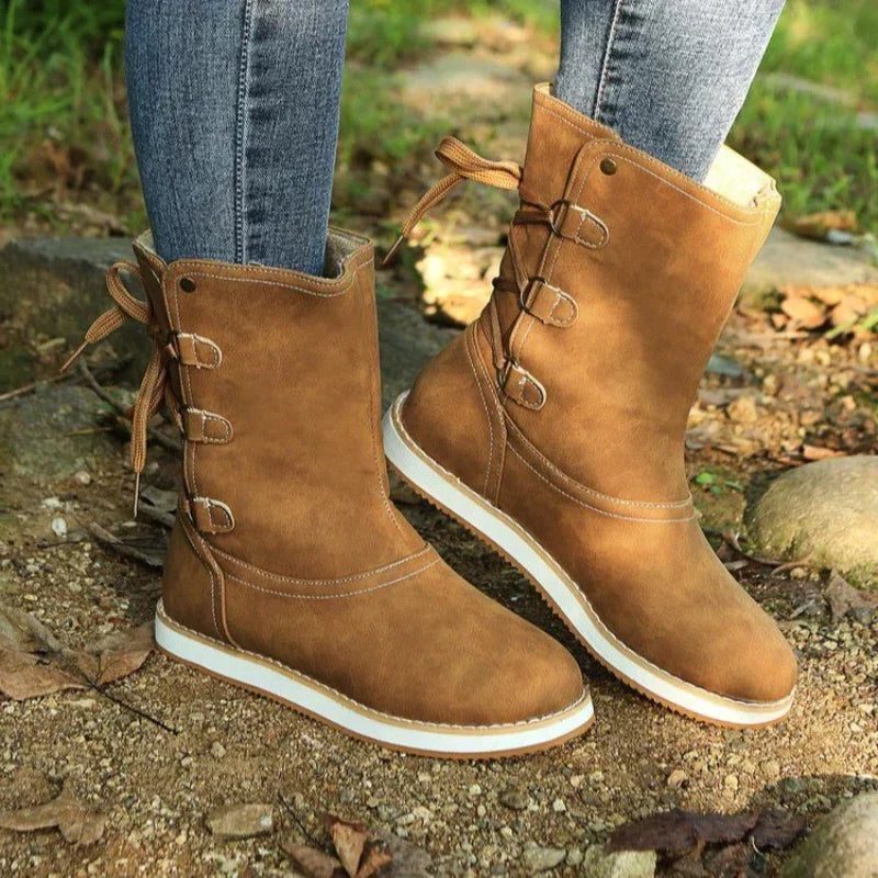 Botas De Caña Media Para Mujer | Cordones Traseros · SeemSeem