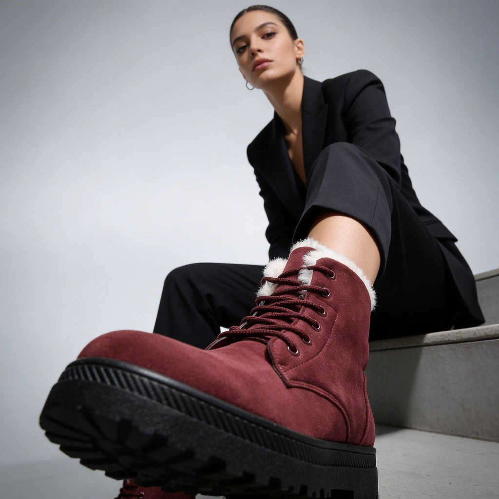 Botas De Invierno Con Cordones Para Mujer | Forro Peludo · SeemSeem