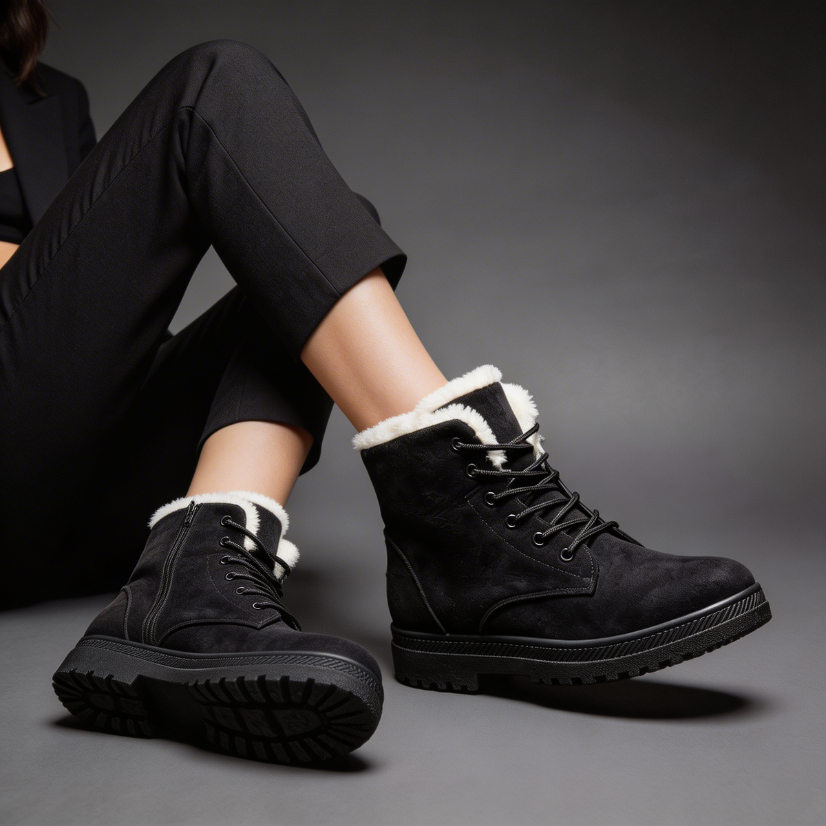 Botas De Invierno Con Cordones Para Mujer | Forro Peludo · SeemSeem