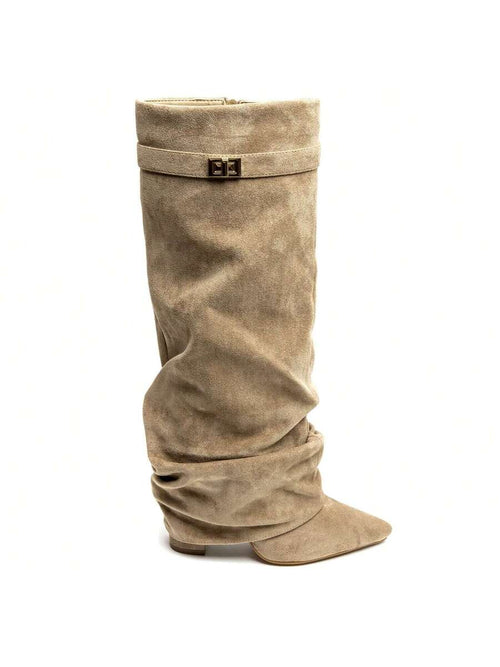 Botas Slouch de Ante Para Mujer | Punta Fina · SeemSeem