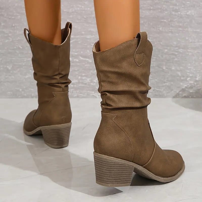 Botas Slouchy Para Mujer | Tacón Ancho · SeemSeem