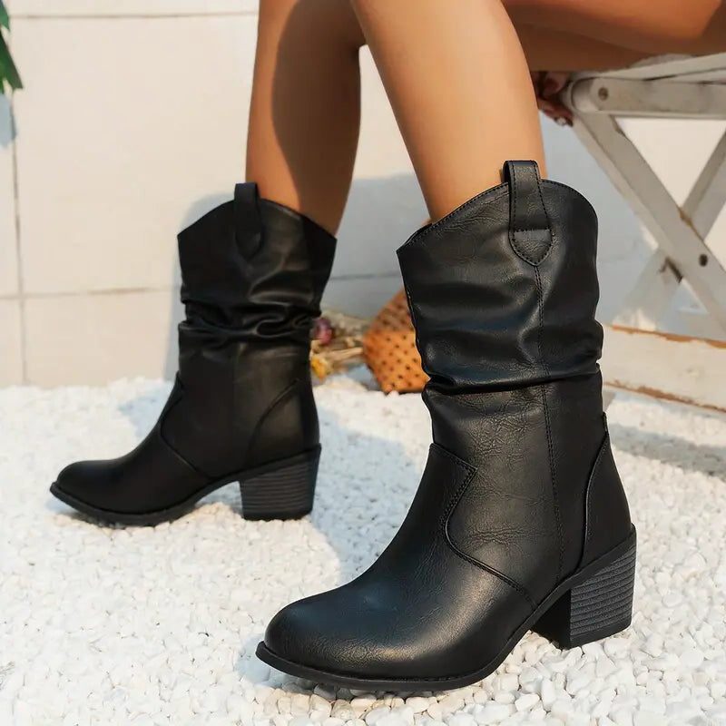 Botas Slouchy Para Mujer | Tacón Ancho · SeemSeem