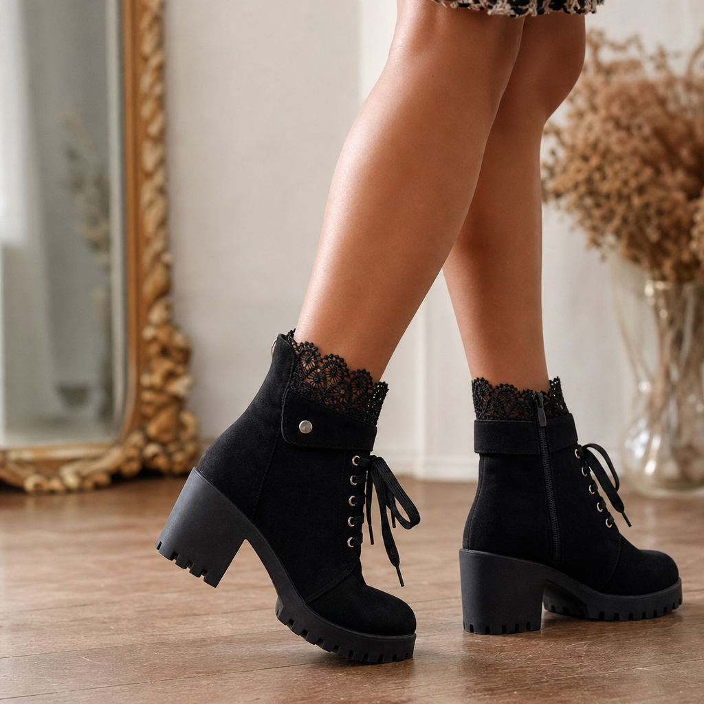 Botines Con Cordones Para Mujer | Detalle Encaje · SeemSeem
