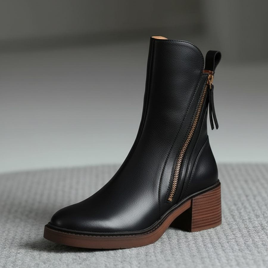 Botines Con Cremallera Para Mujer | Tacón Ancho · SeemSeem