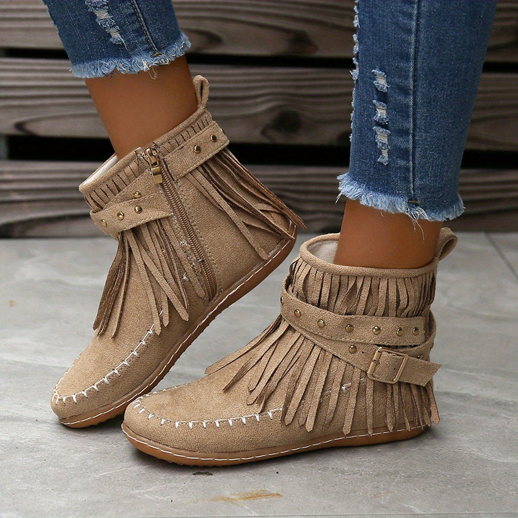 Botines Con Flecos Para Mujer | Ante · SeemSeem