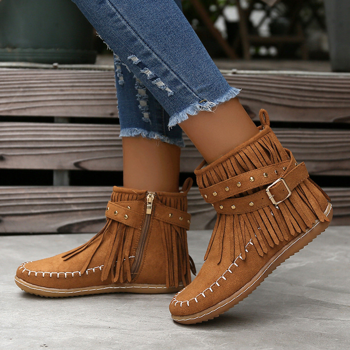 Botines Con Flecos Para Mujer | Ante · SeemSeem
