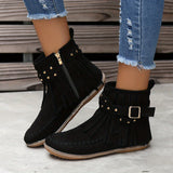Botines Con Flecos Para Mujer | Ante