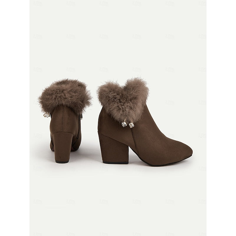Botines De Tacón Para Mujer | Ribete Pelo · SeemSeem