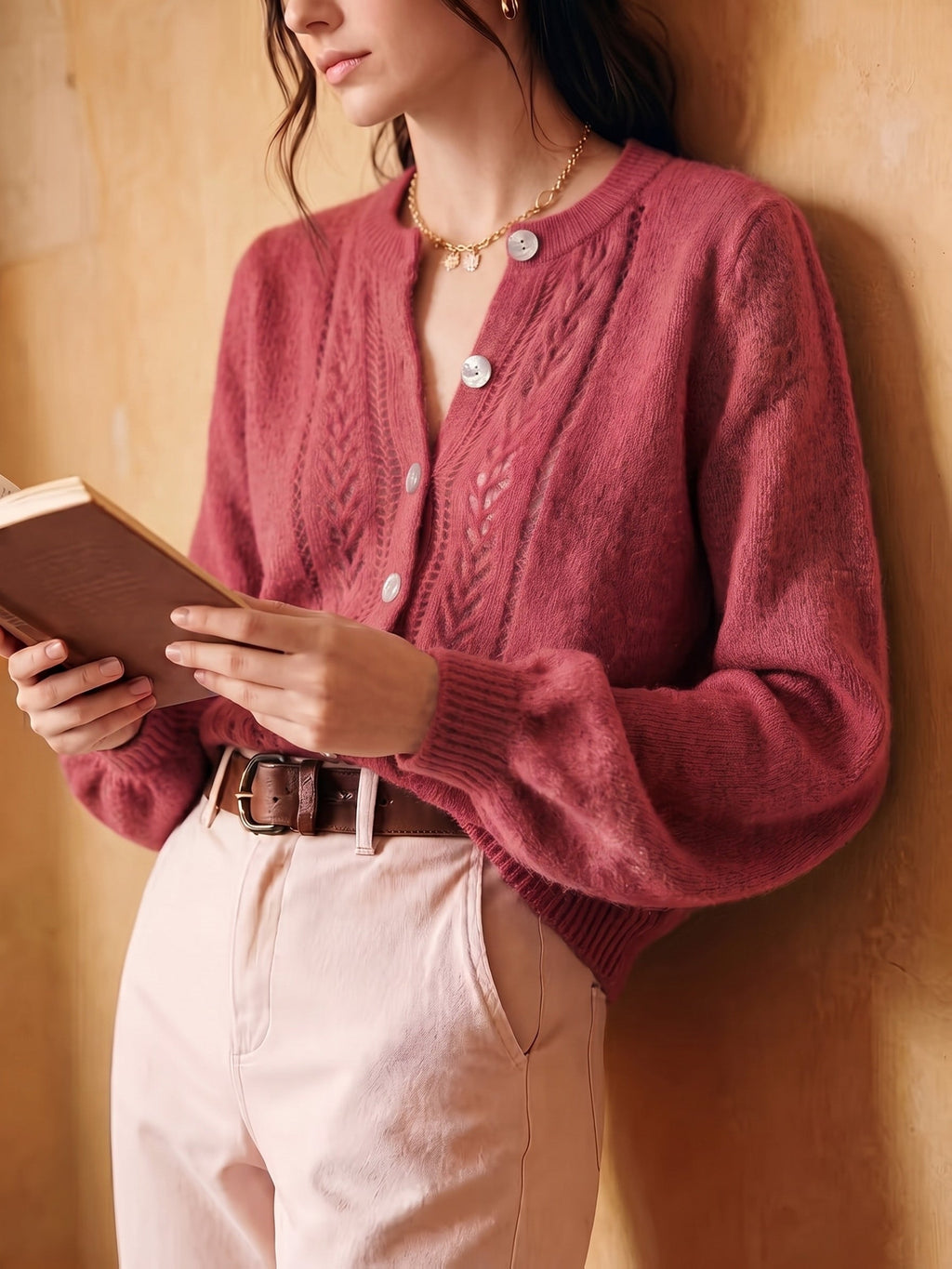 Cárdigan Con Botones Para Mujer | Punto Trenzado · SeemSeem