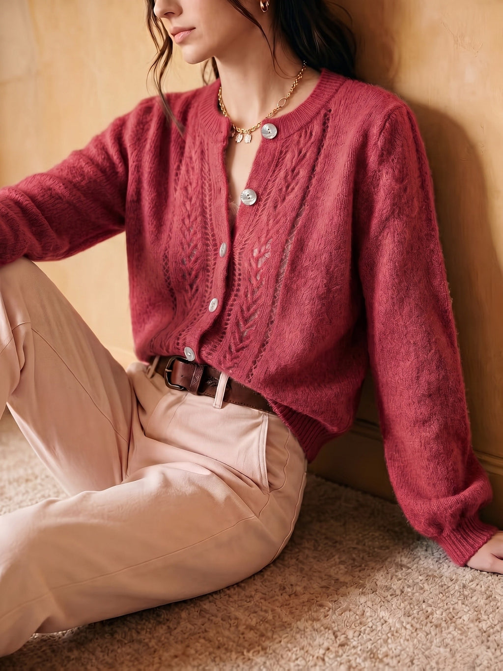 Cárdigan Con Botones Para Mujer | Punto Trenzado · SeemSeem