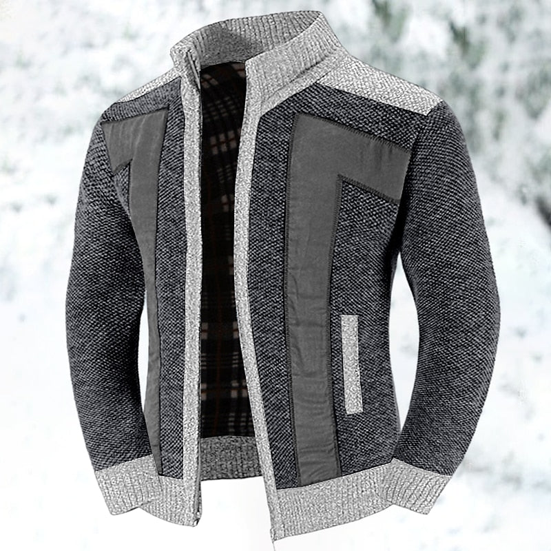 Cárdigan De Punto Con Cremallera Para Hombre | Cuello Alzado · SeemSeem