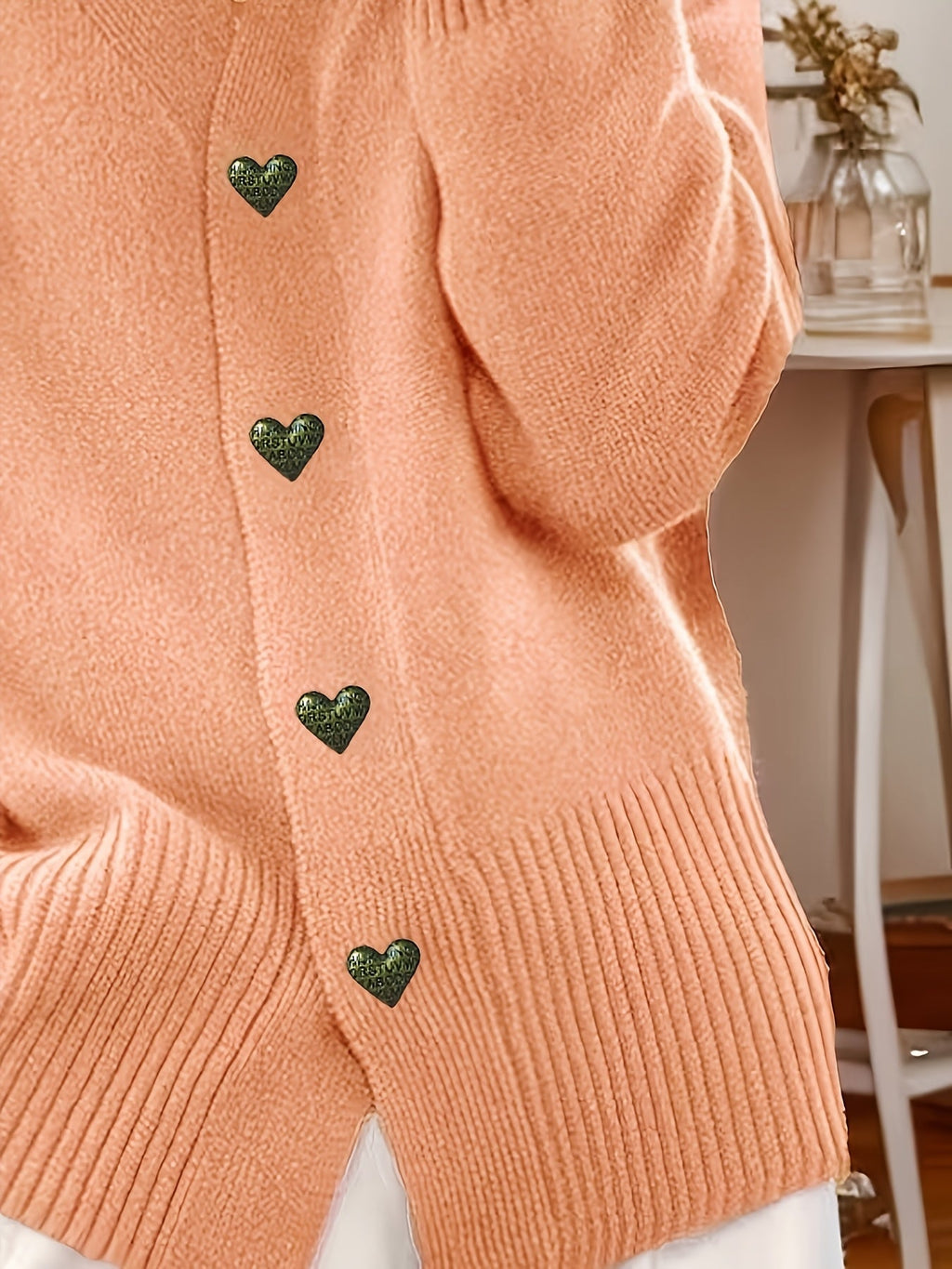 Cárdigan De Punto Para Mujer | Botones Corazón · SeemSeem
