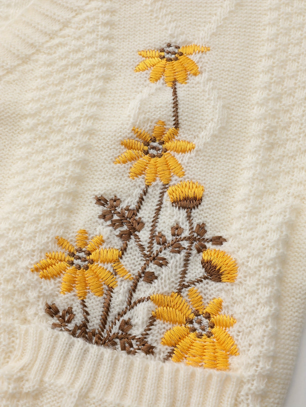 Cárdigan De Punto Para Mujer | Flores Bordadas · SeemSeem