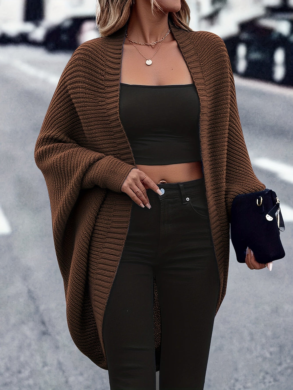 Cárdigan Oversized Para Mujer | Punto Acanalado · SeemSeem