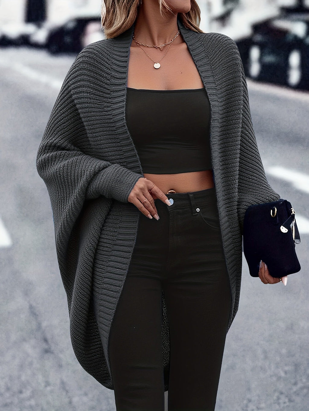 Cárdigan Oversized Para Mujer | Punto Acanalado · SeemSeem