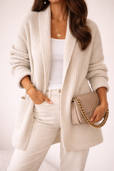 Cárdigan Oversized Para Mujer | Punto Acanalado