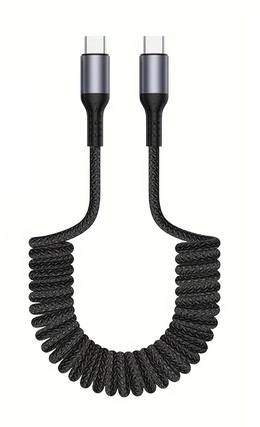 Cable De Carga USB-C | Extensible En Espiral · SeemSeem