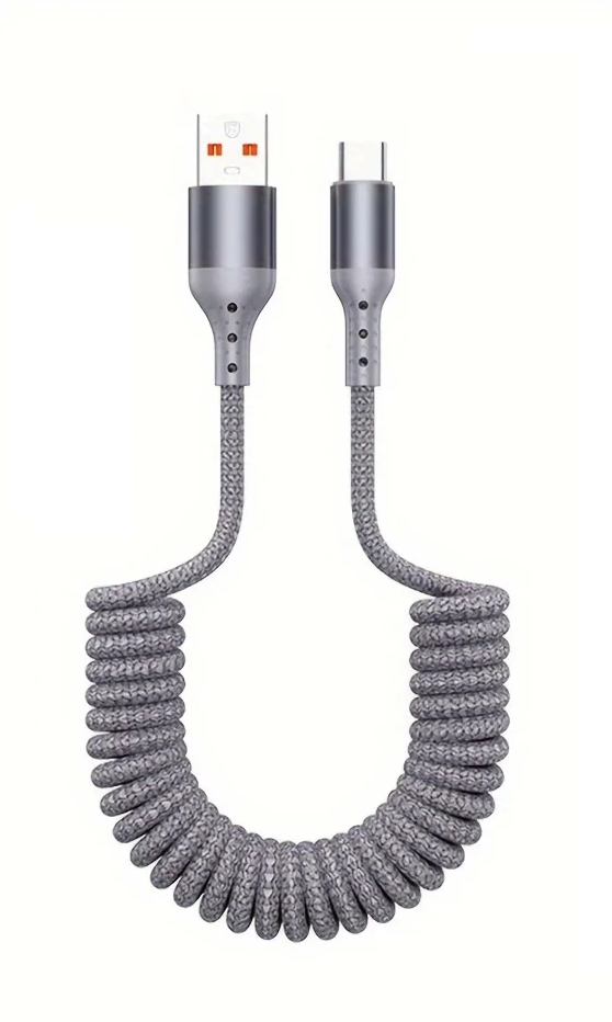 Cable De Carga USB-C | Extensible En Espiral · SeemSeem