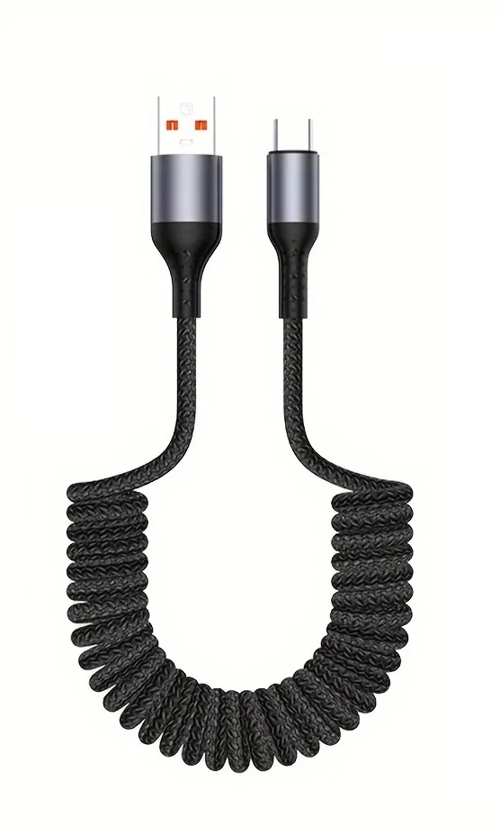 Cable De Carga USB-C | Extensible En Espiral · SeemSeem