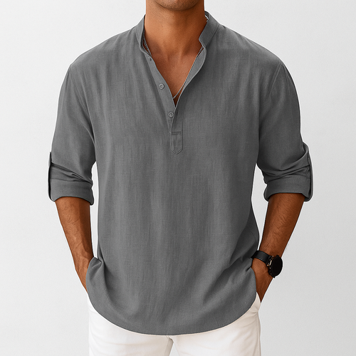 Camisa Henley Para Hombre | Lino · SeemSeem