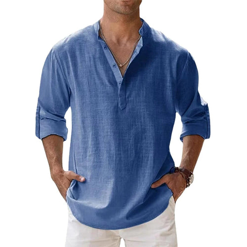 Camisa Henley Para Hombre | Manga Larga · SeemSeem